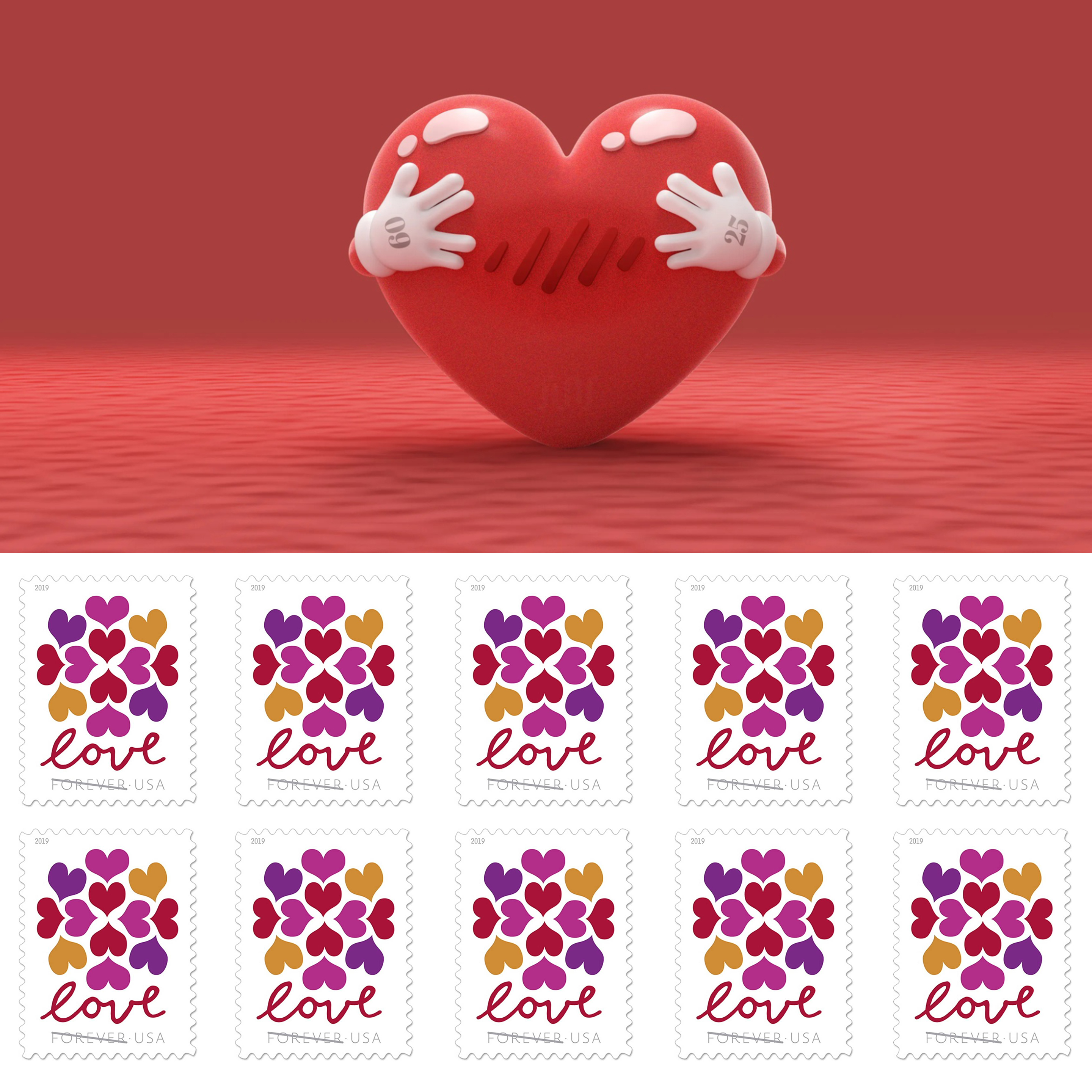 2019 Hearts Blossom Forever Stamps | Tool Stamps US Postage Stamps