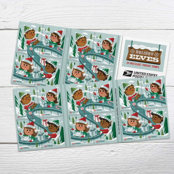 2022 Holiday Elves Christmas Forever®Stamp | Tool Stamps US Postage Stamps