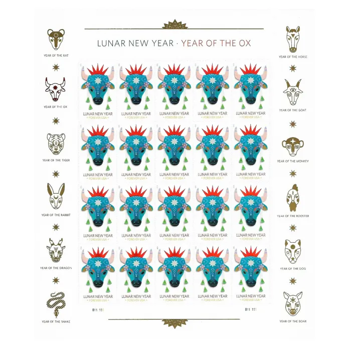 2021 Lunar New Year Ox Stamps - Forever Stamps