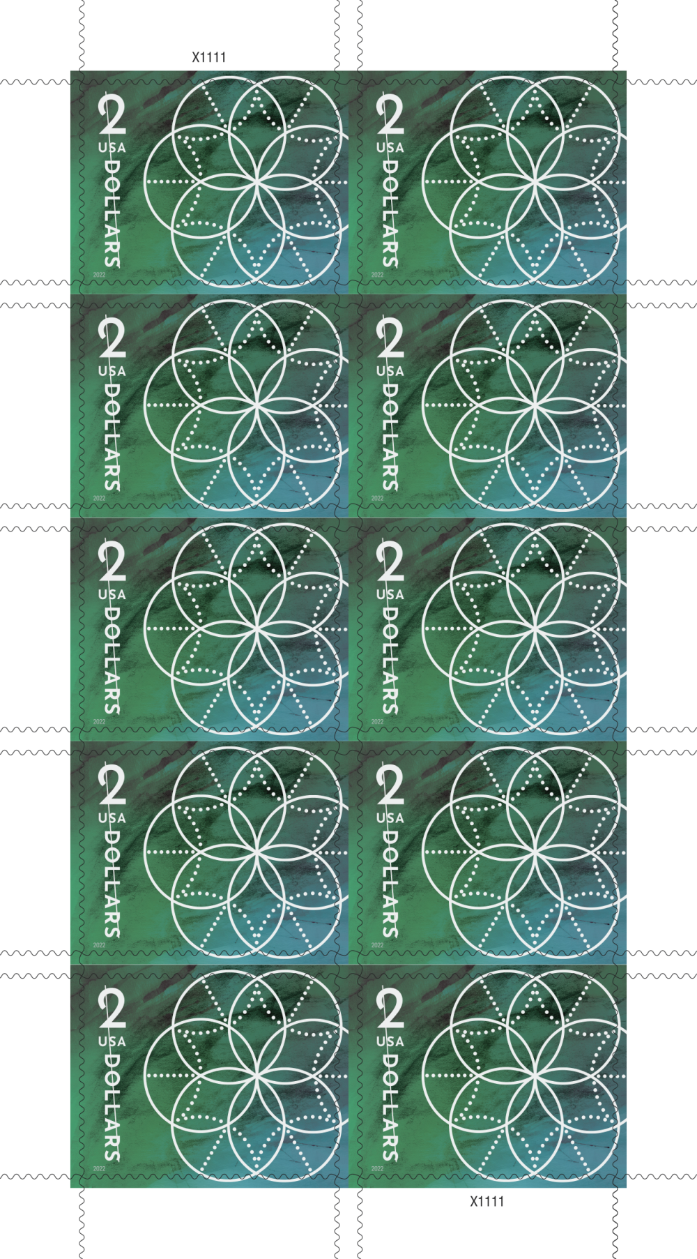 2022 $2 Floral Geometry Stamps - Forever Stamps