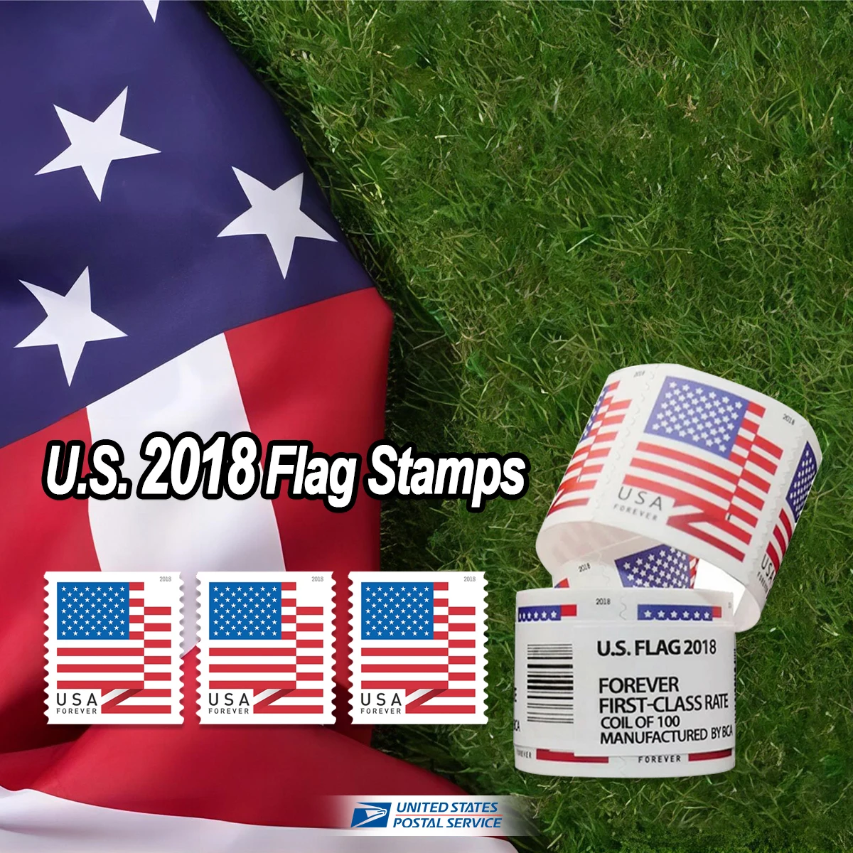 2018 U.S. Flag Forever Stamps Roll | Tool Stamps US Postage Stamps